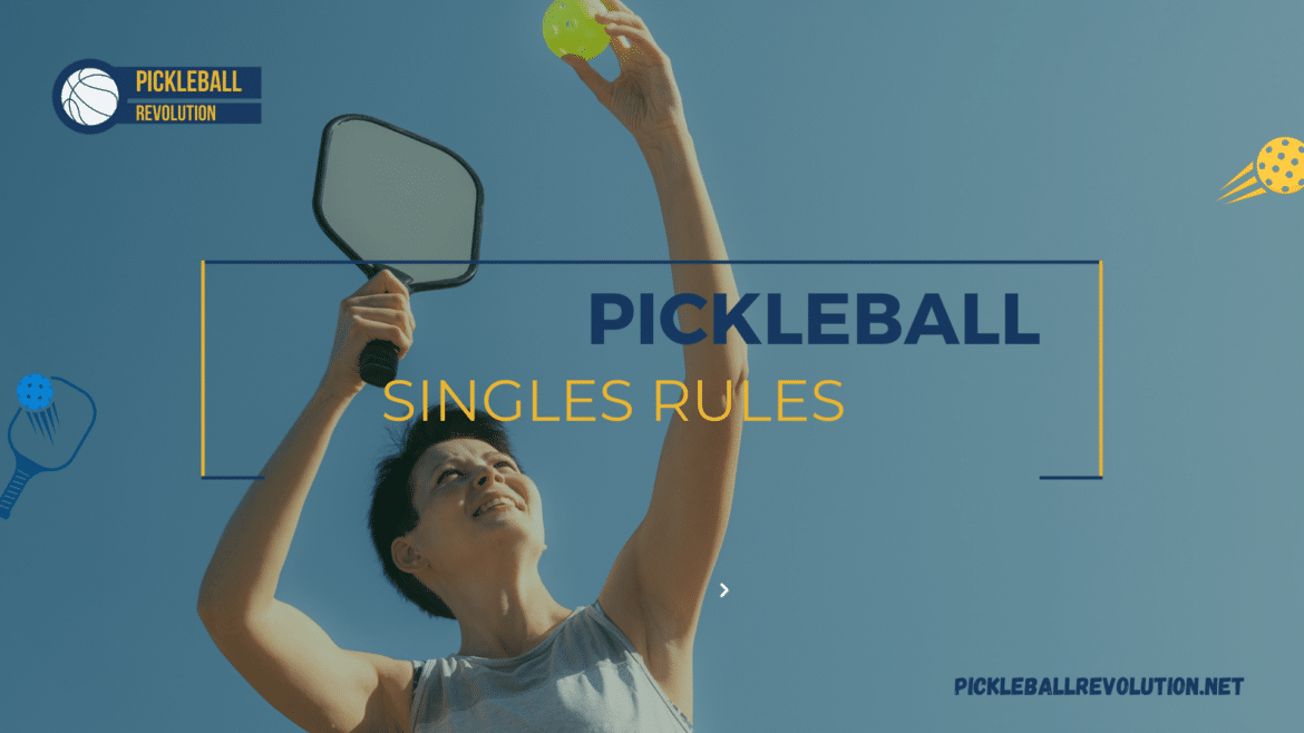 A view of a woman hitting a pickleball singles shot