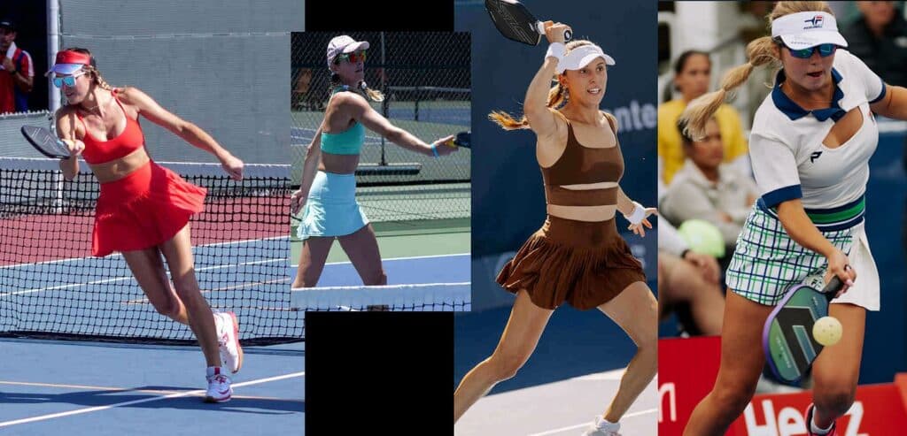 women wearing sports bra for pickleball game