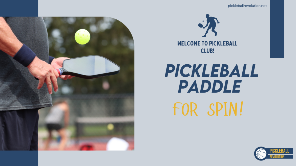 A view of a person holding a pickleball paddle in a spin grip