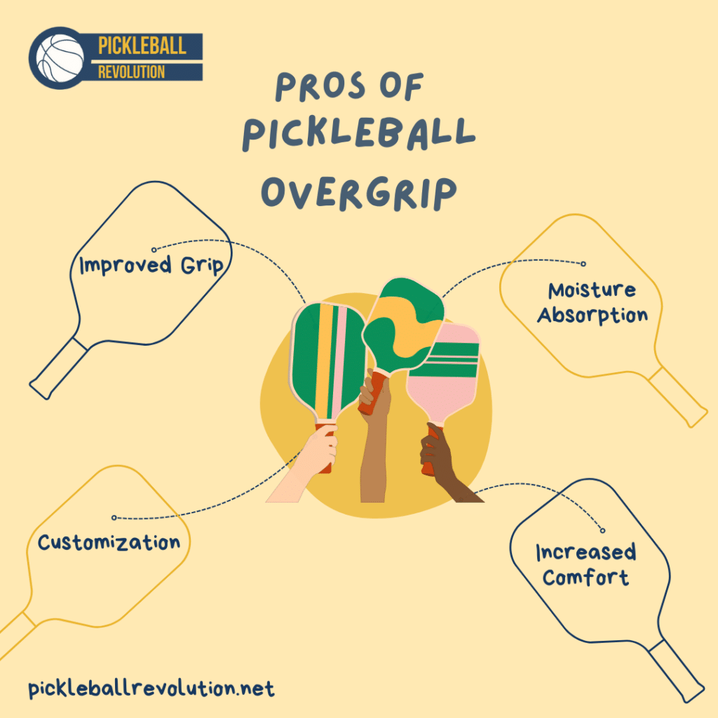 A graphical representation of the pros of pickleball overgrip